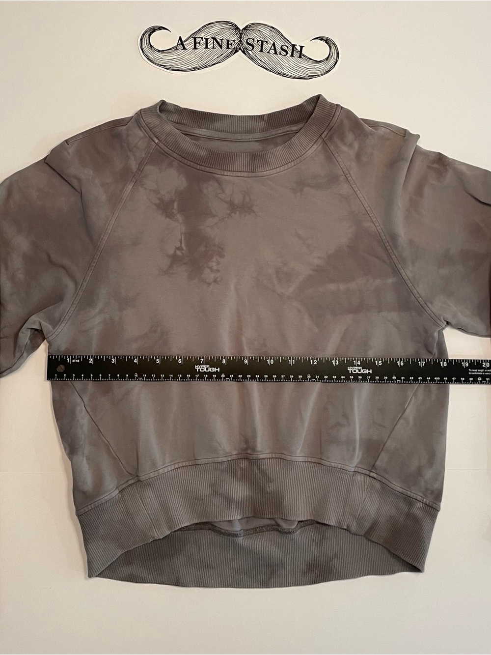 Lululemon Ready To Roll Crew 6 Shibori Gris Magnum Grey Tie Dye Sweatshirt Crop